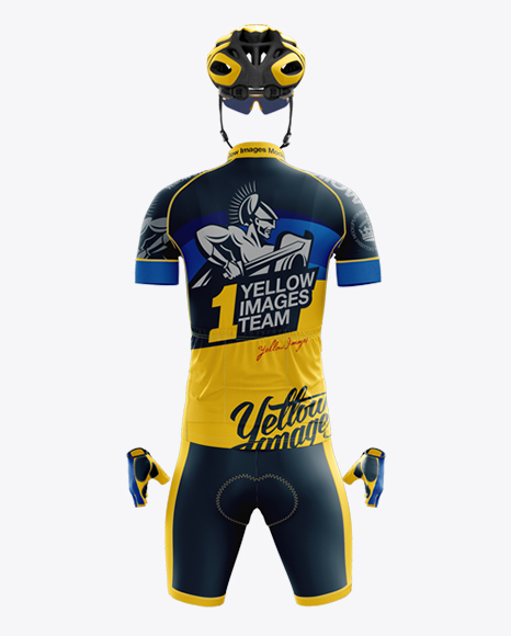 Download Full Men S Cycling Kit Mockup Back View In Apparel Mockups On Yellow Images Object Mockups