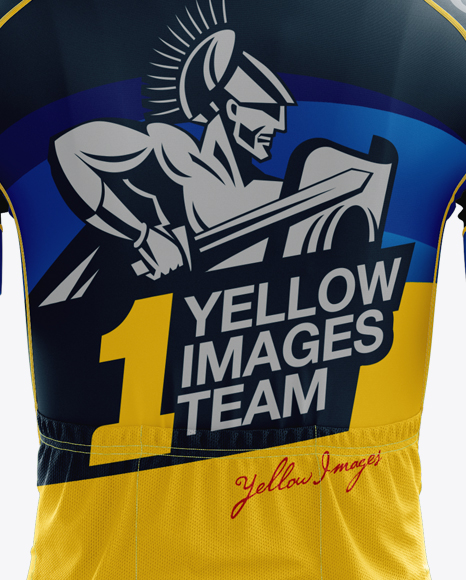 Full Men s Cycling Kit Mockup   Back View PSD #1