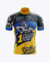 Download Men S Cycling Jersey Mockup Front View In Apparel Mockups On Yellow Images Object Mockups