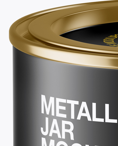 Download Metallic Storage Jar with Paper Label Mockup (High Angle Shot) in Jar Mockups on Yellow Images ...