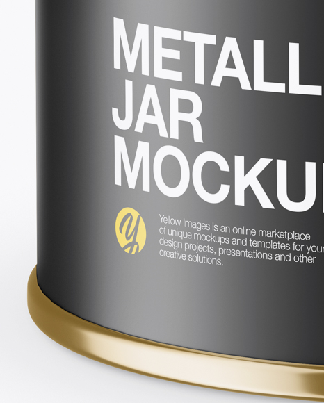 Download Metallic Storage Jar with Paper Label Mockup (High Angle Shot) in Jar Mockups on Yellow Images ...