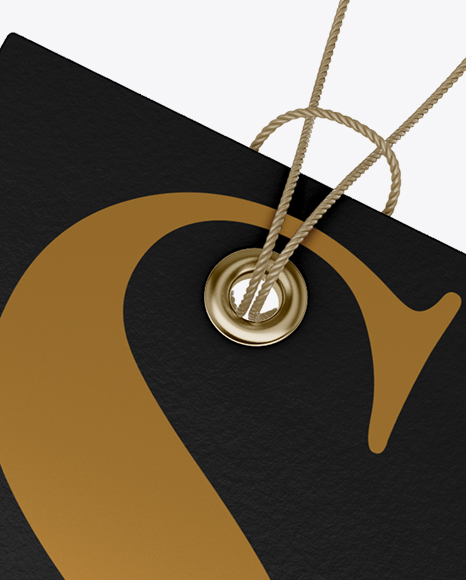 Two Textured Paper Label With Rope Mockup PSD #1