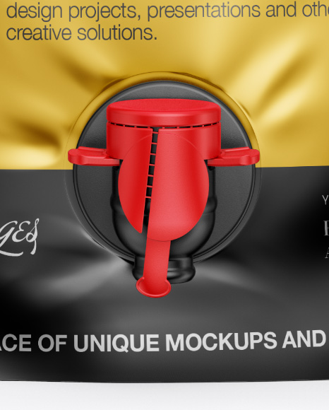 Metallic Stand Up Pouch Mockup   Front View PSD #2