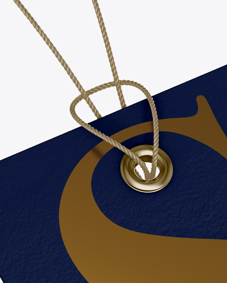 Two Textured Paper Label W  Round Corners   Rope Mockup PSD #6