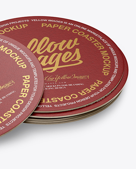 Stack of Paper Beverage Coasters Mockup in Object Mockups ...