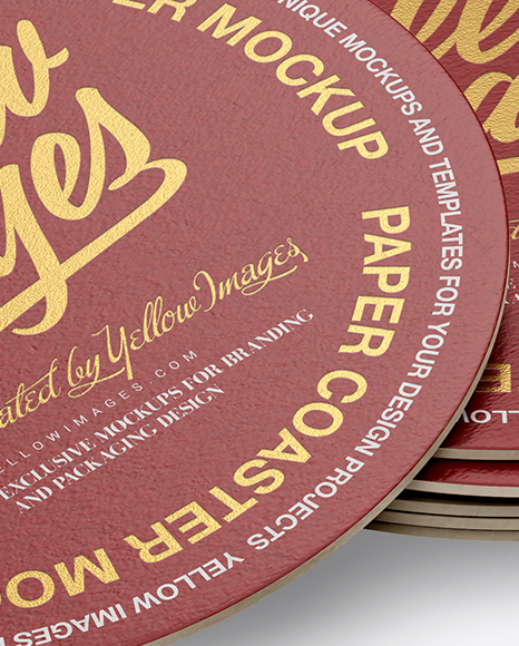 Stack Of Paper Beverage Coasters Mockup In Object Mockups On Yellow Images Object Mockups