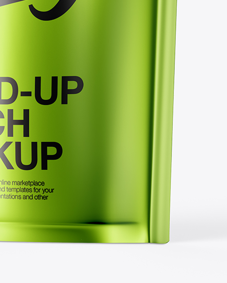 Matte Metallic Stand up Pouch Mockup   Half Side View PSD #1
