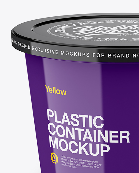 Glossy Plastic Container Mockup (High Angle Shot) PSD #3