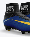 Cuffed Soccer Cleats mockup (Half Side View)
