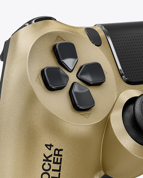 DualShock 4 Controller With Metallic Finish Mockup - Half Side View