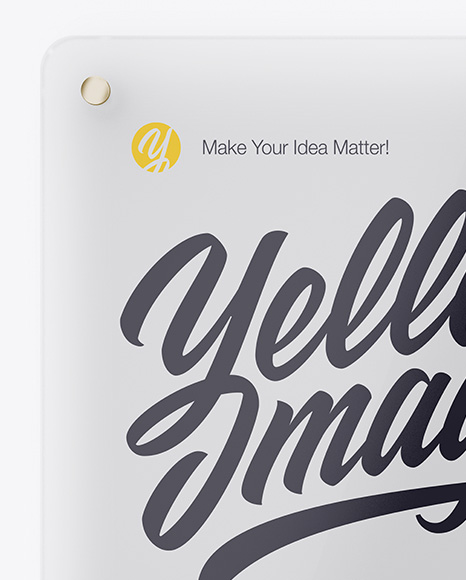 Square Frosted Glass Nameplate W  Round Corners Mockup   Front View PSD #2