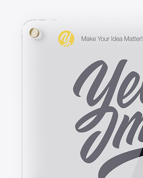 Horizontal Glass Nameplate W  Round Corners Mockup   Front View PSD #2