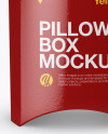 Glossy Fast Food Pillow Box Mockup on Yellow Images Object Mockups