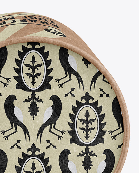 Opened Kraft Paper Tube Mockup PSD #1