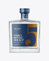 Square Glass Bottle W/ Vodka Mockup