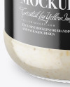 Clear Glass Jar with Horseradish Mockup (High-Angle Shot)