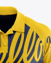 Download Men S Polo With Long Sleeve Mockup Front View In Apparel Mockups On Yellow Images Object Mockups