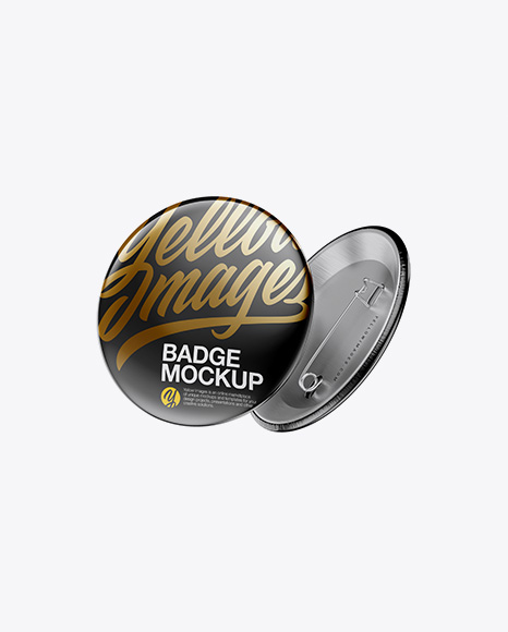 Download Two Button Pins Mockup In Object Mockups On Yellow Images Object Mockups PSD Mockup Templates