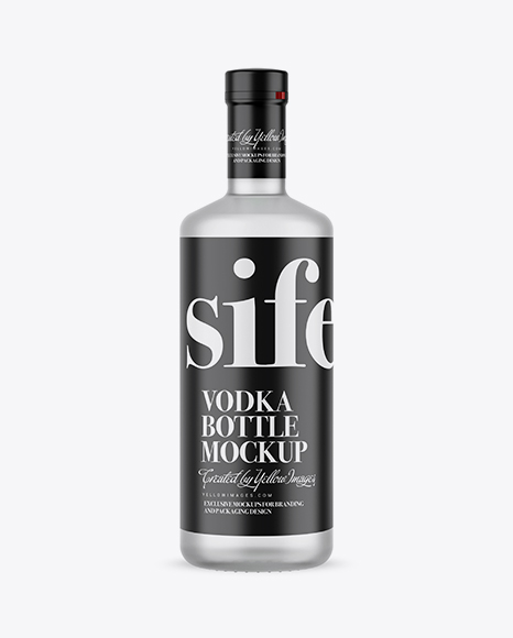 Download Frosted Glass Vodka Bottle With Shrink Band Mockup In Bottle Mockups On Yellow Images Object Mockups PSD Mockup Templates