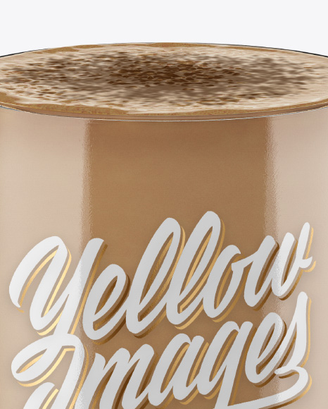 Turmeric Latte Glass Mockup PSD #2