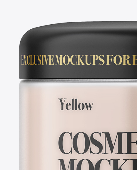 Download Frosted Glass Cosmetic Jar Mockup Front View In Jar Mockups On Yellow Images Object Mockups PSD Mockup Templates