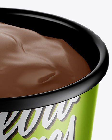 Metallic Ice Cream Cup Mockup (High Angle Shot) PSD #2