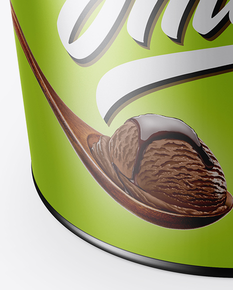 Metallic Ice Cream Cup Mockup (High Angle Shot) PSD #1