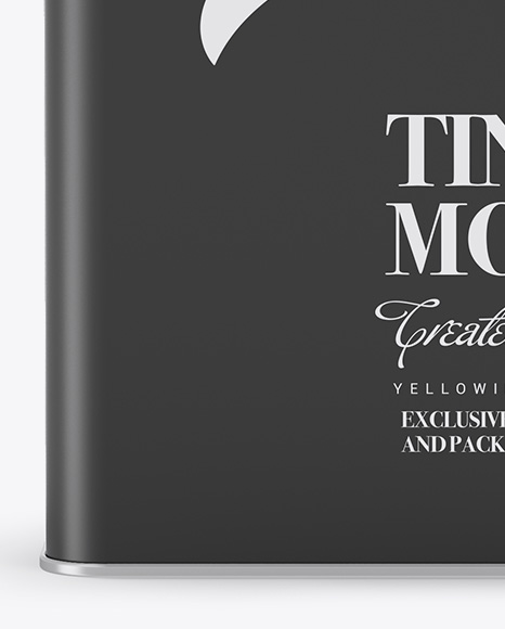 Download Matte Tin Box Mockup - Front View in Box Mockups on Yellow Images Object Mockups