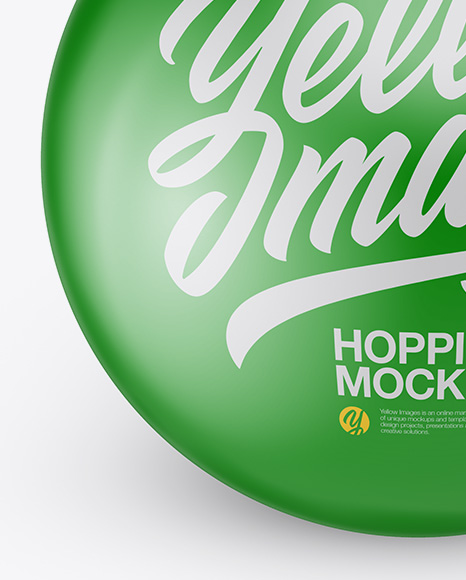 Glossy Hopper Ball Mockup on Yellow Images Object Mockups