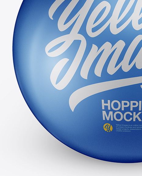 Metallic Hopper Ball Mockup on Yellow Images Object Mockups