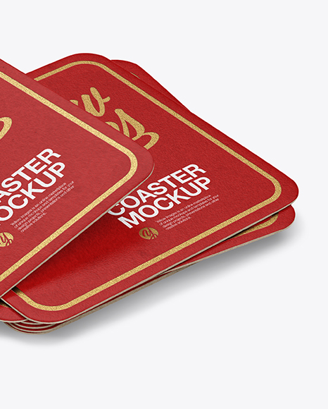 Stack of Paper Beverage Coasters Mockup