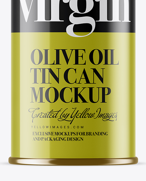 Download Glossy Olive Oil Tin Can W Cap Mockup In Can Mockups On Yellow Images Object Mockups PSD Mockup Templates