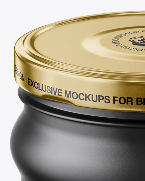 Matte Sauce Jar Mockup (High Angle Shot) PSD #1