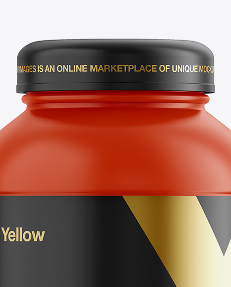 Matte Plastic Protein Jar Mockup   Front View PSD #2