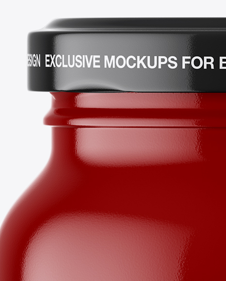Glossy Sauce Jar Mockup   Front View PSD #1