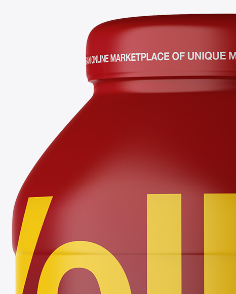 Matte Protein Jar W  Shrink Sleeve Mockup PSD #3