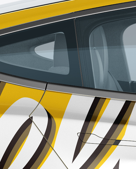 Tesla Model 3 Mockup Side View In Vehicle Mockups On Yellow Images Object Mockups