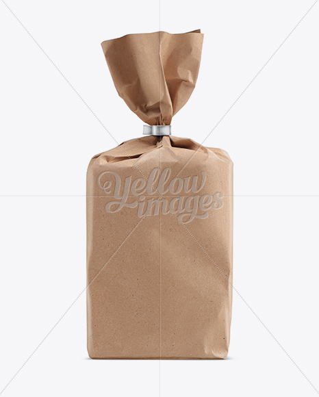 Download Middle Kraft Paper Bread Bag Mockup In Bag Sack Mockups On Yellow Images Object Mockups PSD Mockup Templates