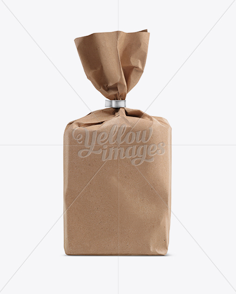 Download Small Kraft Paper Bag For Bread Mockup In Bag Sack Mockups On Yellow Images Object Mockups