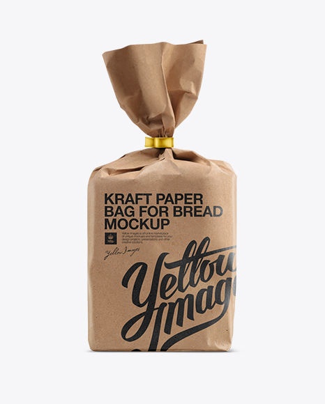 Download Small Kraft Paper Bag For Bread Mockup In Bag Sack Mockups On Yellow Images Object Mockups