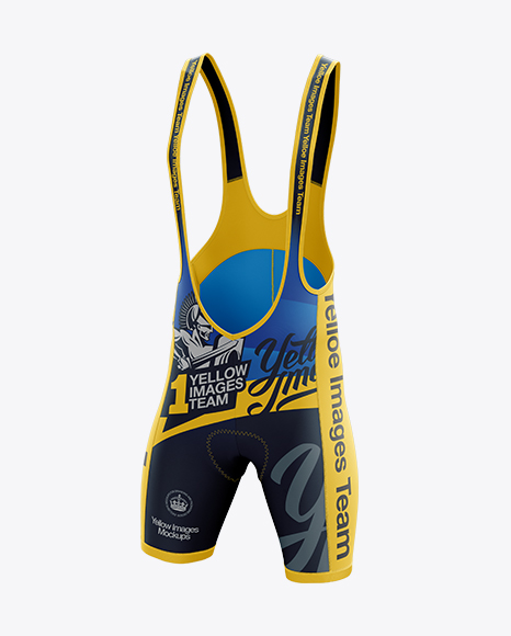 Men S Cycling Bib Shorts Mockup Front 3 4 View In Apparel Mockups On Yellow Images Object Mockups