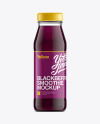 Clear Bottle W/ Blackberry Smoothie Mock-Up on Yellow Images Object Mockups