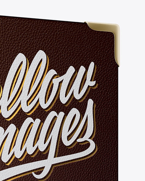 Book W  Leather Cover Mockup   Half Side View PSD #1