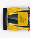 Chevrolet Corvette C7R Mockup - Top View in Vehicle Mockups on Yellow