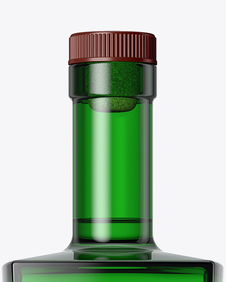 Green Glass Bottle Mockup PSD #3