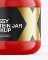 Glossy Plastic Protein Jar Mockup - Front View