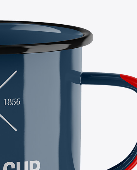 Glossy Metal Cup   Front View (High Angle) PSD #1