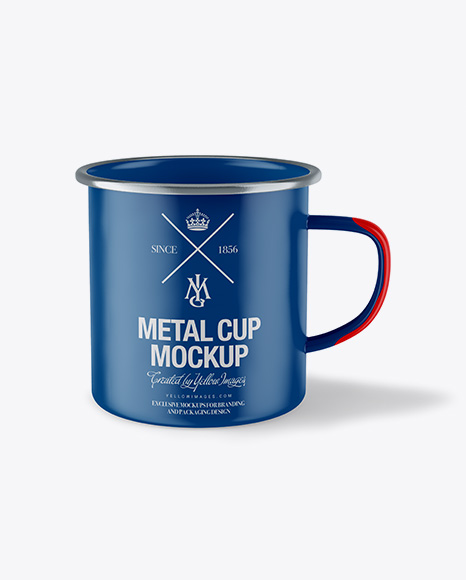 Download Matte Metal Cup - Front View (High Angle) in Object ... Yellowimages Mockups