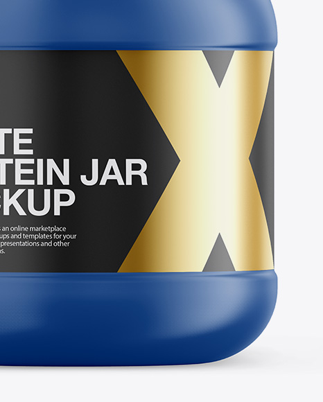 Download Matte Plastic Protein Jar Mockup Front View In Jar Mockups On Yellow Images Object Mockups PSD Mockup Templates