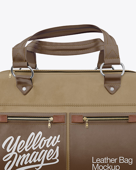 Download Leather Bag Mockup - Front View in Apparel Mockups on Yellow Images Object Mockups